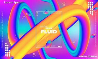 Abstract fluid color pattern of neon color liquid gradient background with modern geometric dynamic motion style Suitable For Wallpaper, Banner, Background, Card, Book Illustration, landing page, vector