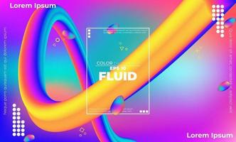 Abstract fluid color pattern of neon color liquid gradient background with modern geometric dynamic motion style Suitable For Wallpaper, Banner, Background, Card, Book Illustration, landing page, vector