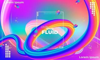 Abstract fluid color pattern of neon color liquid gradient background with modern geometric dynamic motion style Suitable For Wallpaper, Banner, Background, Card, Book Illustration, landing page, vector