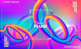 Abstract fluid color pattern of neon color liquid gradient background with modern geometric dynamic motion style Suitable For Wallpaper, Banner, Background, Card, Book Illustration, landing page, vector