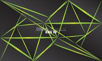 Polygonal shapes background  low poly triangles mosaic black and green neon vector