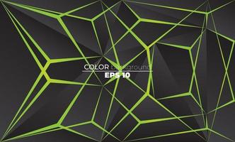 Polygonal shapes background  low poly triangles mosaic black and green neon vector