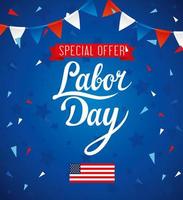 Labor day sale promotion advertising banner vector