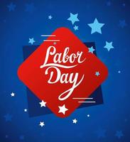 Happy labor day holiday celebration banner with stars decoration vector