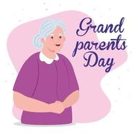 Happy grandparents day celebration banner with a cute grandmother vector