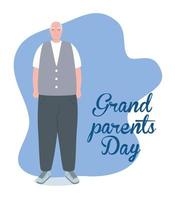 Happy grandparents day celebration banner with a cute grandfather vector