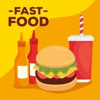 Fast food banner vector