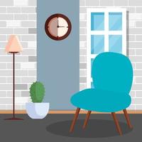 Cozy living room interior background vector