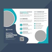 Corporate business tri fold brochure layout vector
