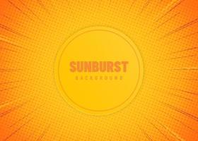 Beautiful sunburst background colorful with yellow orange sun. vector