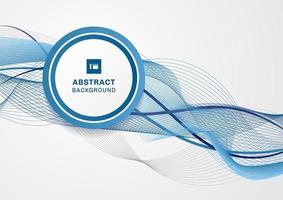 Abstract blue wave line with circle label on white background and space for your text vector