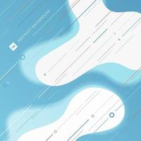 Abstract trendy white fluid with diagonal lines, design element on blue background. vector