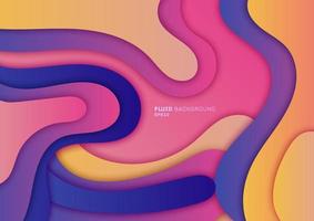 Abstract 3D fluid gradient dynamic shape with shadow, vibrant color liquid wave element minimal design background. vector