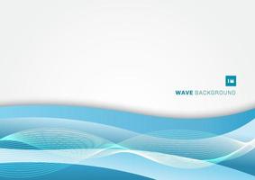 Abstract blue wave layer on white background. vector