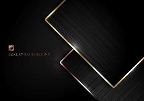 Abstract modern template, triangle black background with gold border line. vector