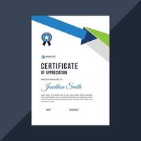 Minimal certificate template layout vector