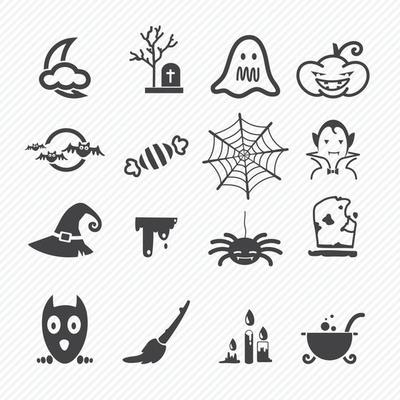 Halloween icons set illustration