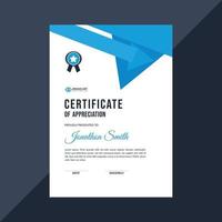 Triangle certificate template design vector