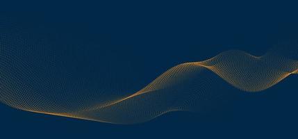 fondo abstracto líneas de onda 3d y partículas fluidas. forma de curva suave, malla de puntos mezclados, concepto futurista de tecnología. vector