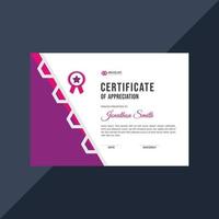 hermosa plantilla de certificado elegante diseño elegante vector