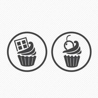 Cupcake icons sign illustration vector