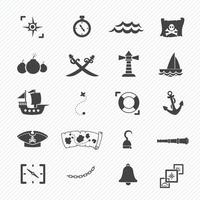 iconos de piratas aislados sobre fondo vector