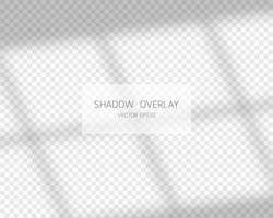 Shadow overlay effect. Natural shadows from window isolated on transparent background. Vector illustration.