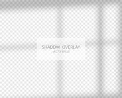 Shadow overlay effect. Natural shadows from window isolated on transparent background. Vector illustration.