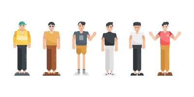 carácter de personas en la colección de diseño plano. personaje de dibujos animados moderno en estilo plano. ilustración vectorial. vector