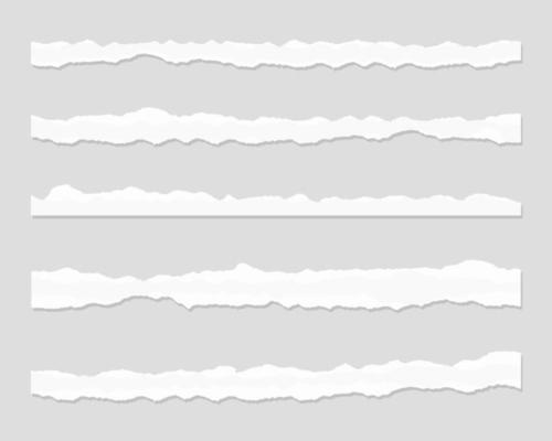 Torn paper set. Set of ripped paper. Vector illustration.