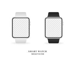 Smart watch mockup set. Blank Smart watch mockup vector isolated on white background. Mockup vector isolated. Template design. Realistic vector illustration.