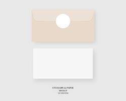 Set of blank realistic envelope and paper mockup. Mockup vector isolated. Template design. Realistic vector illustration.