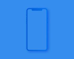 Smartphone mockup vector. Blank smartphone isolated on blue background. Mockup vector isolated. Template design. Realistic vector illustration.