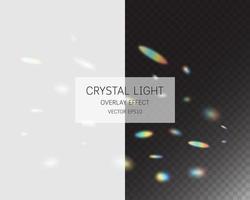 Crystal light overlay effect. Abstract light overlay effect isolated on background. Vector illustration.