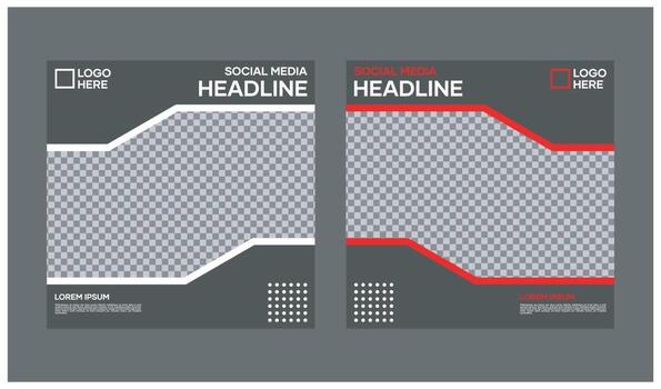 Vector social media templates. with black background color and modern style. Suitable for social media posts and website internet advertising