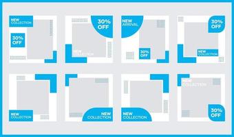 Vector social media banner template bundle. In light blue. Suitable for social media posts and website internet advertising