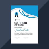 Modern stylish certificate template shape design vector