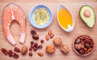 Selection food sources of omega 3 and unsaturated fats photo