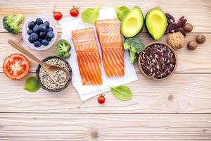 Salmon with fresh ingredients photo