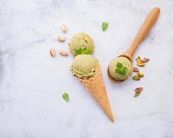 helado de pistacho foto