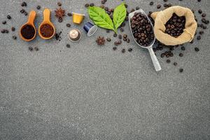 Border of coffee on concrete photo