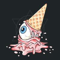 Ice cream cone eye artwork vector