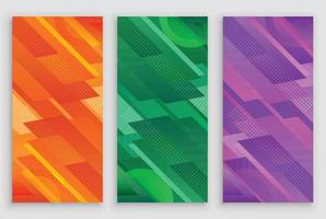 conjunto de banners de pilas rectangulares cónicas modernas vector