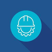 vector illustration of engineer icon with cogwheel