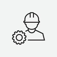 vector illustration of engineer icon with cogwheel