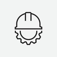 vector illustration of engineer icon with cogwheel