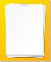 Empty paper note template stick with tape vector