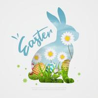 Happy Easter greeting card design vector