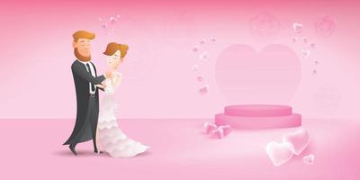 Cute romantic couple on date, Couple mate with slow step ballroom dance vector