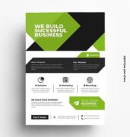 Green Business Flyer Design Template. vector